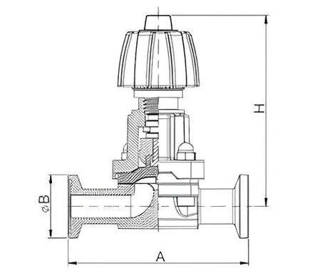 Hygienic Clamped Diaphragm Valve