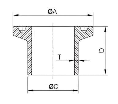 Sanitary 14WMP-14MMP-14AMP ferrule