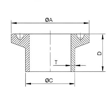 Sanitary 14WMP-14MMP-14AMP ferrule