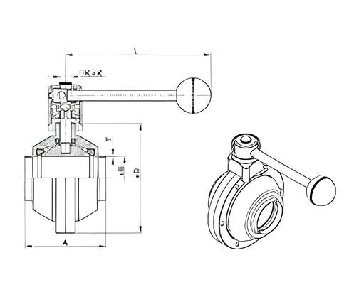 Stainless Steel Food Grade Manual Butterfly Type Ball Valve