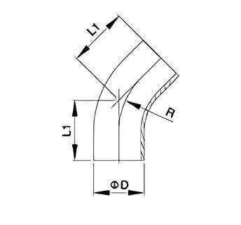 Stainless Steel L2KS BW 45° Long Bend