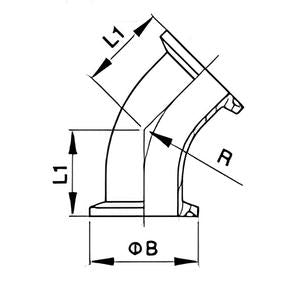 Stainless Steel 2KMP Clamped 45° Elbow