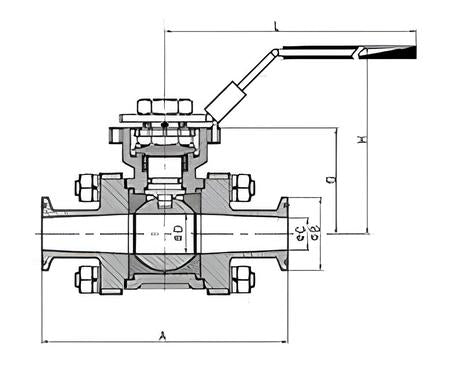 Hygienic 3-Piece Ball Valve