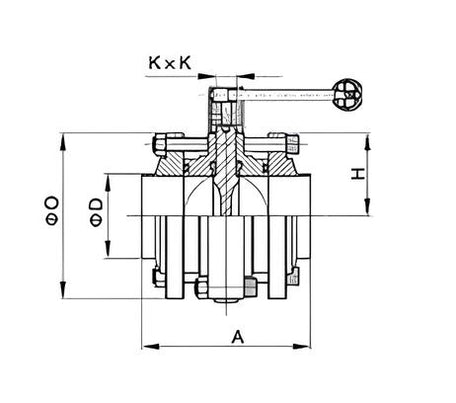 Manual Butterfly Valve with Union