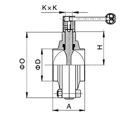 Round Pull Handle Butterfly Valve