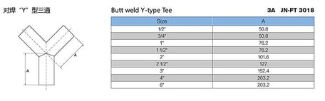 Butt Weld Y Type Tee