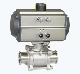 Sanitary Pneumatic 3 piece ball valve