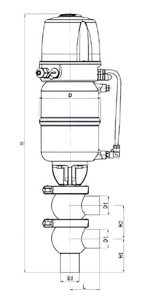 Pneumatic Shutoff Valve with Actuator