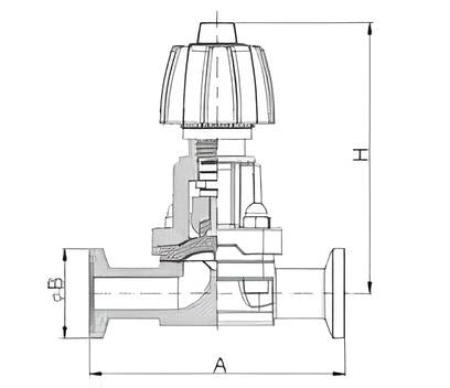 Manual Two-way Diaphragm Valve with Drain
