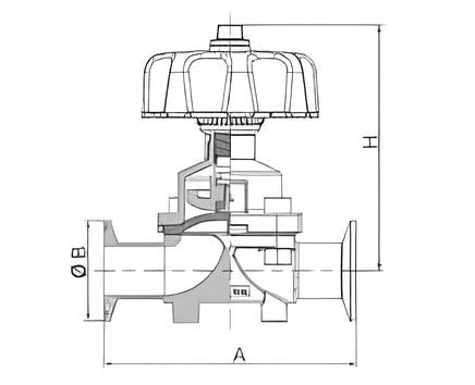 Manual Two-way Diaphragm Valve with Drain