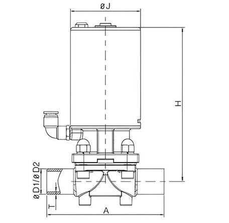 Pneumatic Membrane Valve with SS Actuator