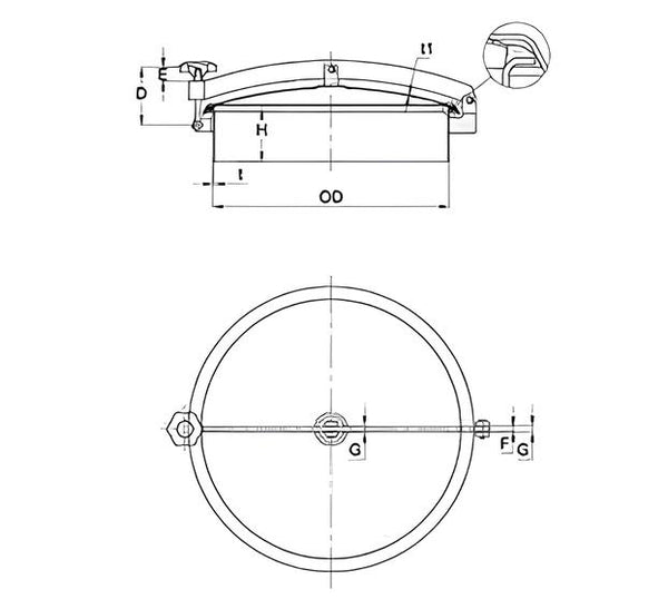 Food Grade Round Outward Vacuum