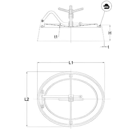 Oval Inward Manway With Bevel Edge