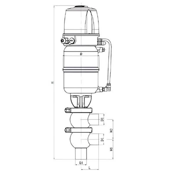 Pneumatic Shutoff Valve with Actuator