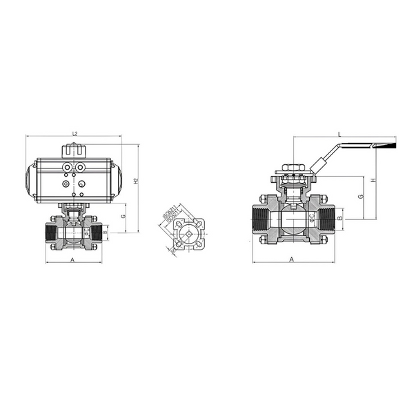 Stainless Steel Sanitary Manual Multi-Port Straight Way Ball Valve