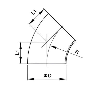 2WK Butt Weld 45D Elbow
