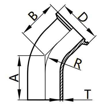 L2KM Clamp-Weld 45° Elbow