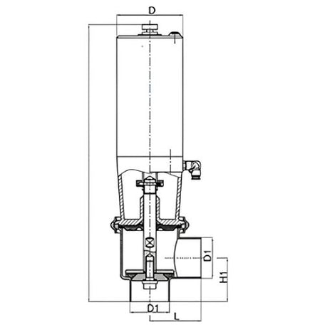 Compact Pneumatic Shut Off Valve with Actuator