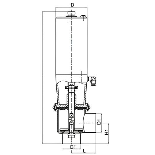 Compact Pneumatic Shut Off Valve with Actuator