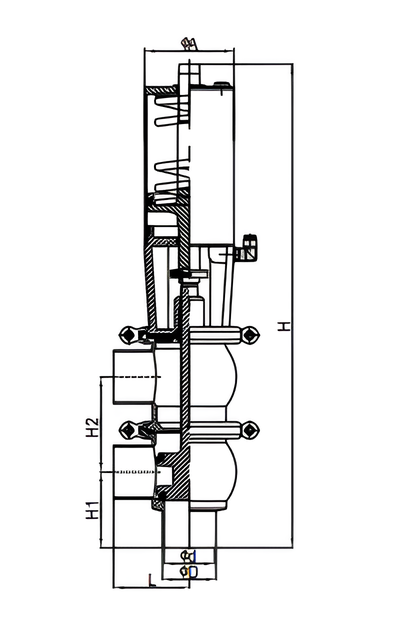 SS304 Sanitary Pneumatic T30 Shut Off Piston Valve