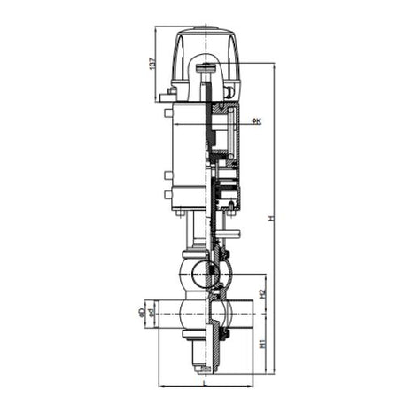Sanitary 3 way double seat mixproof valve