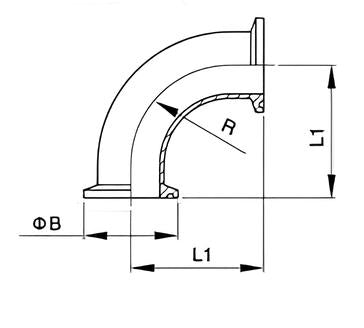 Hygienic 2CMP 90° Tri-Clamp Bend