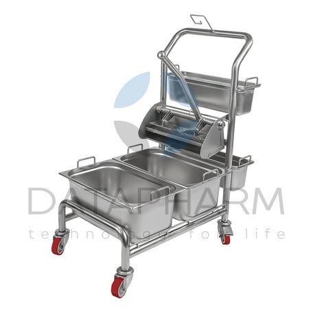 Systemowy wózek do sprzątania pomieszczeń czystych 