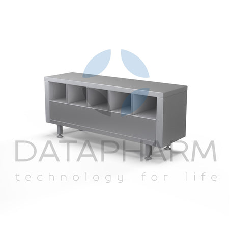Double-sided bench with storage compartments