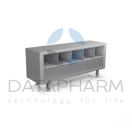 Double-sided bench with storage compartments