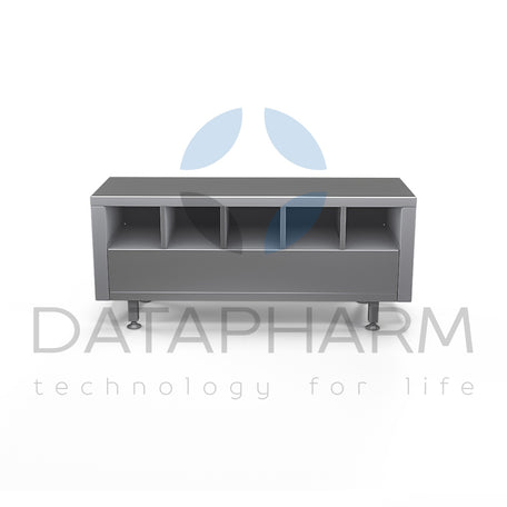 Double-sided bench with storage compartments