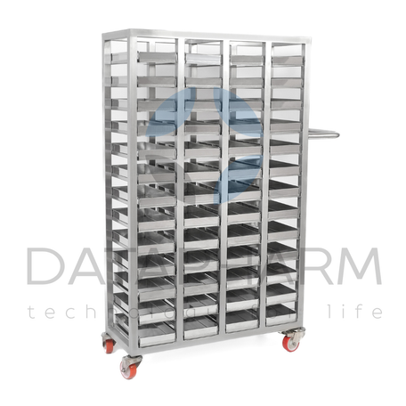 Wózek czterosekcyjny do kaset 