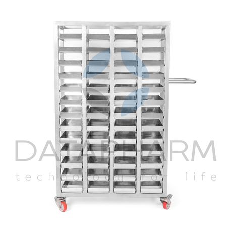 Wózek czterosekcyjny do kaset 