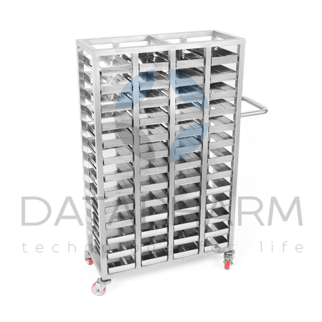 Wózek czterosekcyjny do kaset 