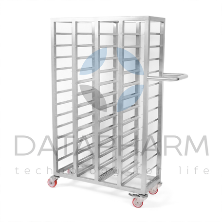 Wózek czterosekcyjny do kaset 