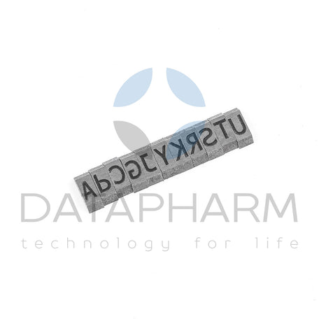 Numbers and symbols for batch marking on nebula-type plastic ampoules