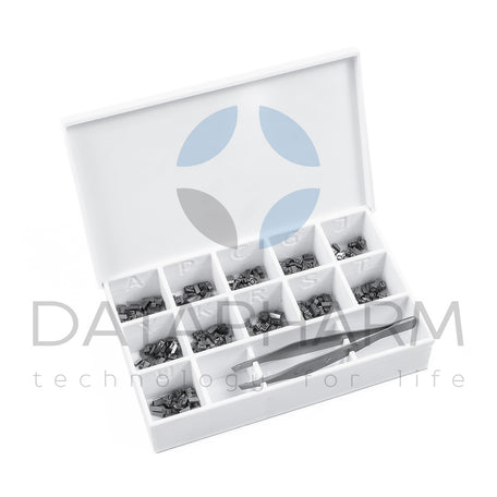 Numbers and symbols for batch marking on nebula-type plastic ampoules