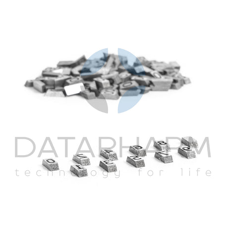 Numbers and symbols for batch marking on nebula-type plastic ampoules