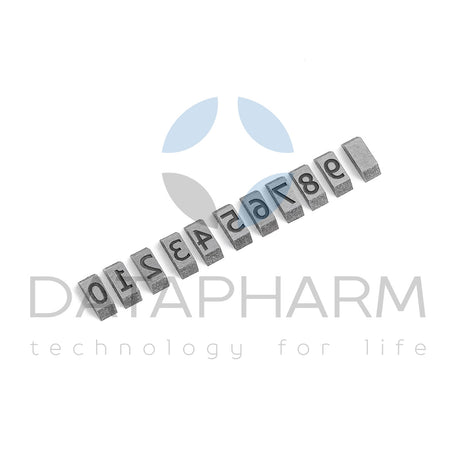 Numbers and symbols for batch marking on nebula-type plastic ampoules