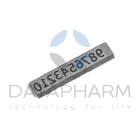 Numbers and symbols for batch marking on nebula-type plastic ampoules