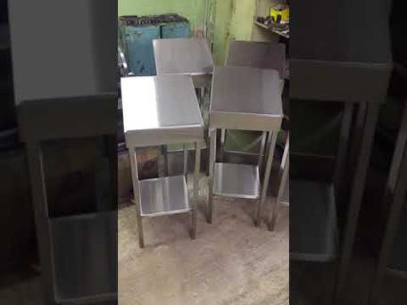 Stainless Steel Writing Table with Slanted Worktop