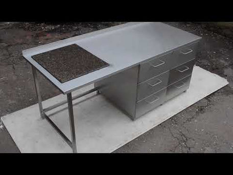 Pharmaceutical Table with Anti-Vibration Plate, Solid Top and Drawers