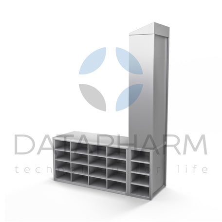 Sanitary Airlock with Transition Bench and Rack