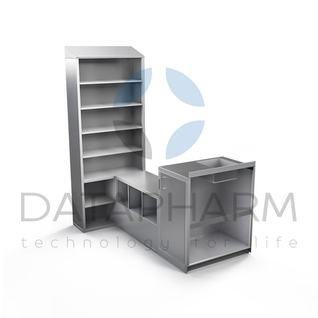 Sanitary Airlock with Transition Bench, Sink, and Extension Rack