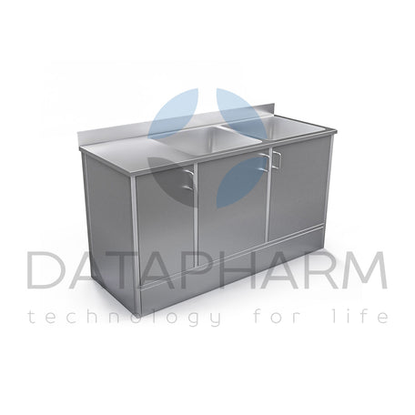 Sink cabinet with two washing sections and worktop