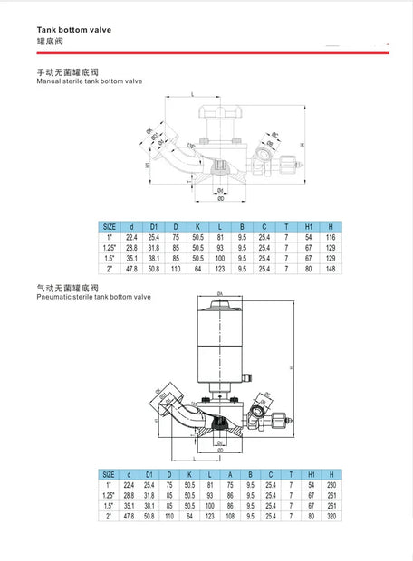 Aseptic Tank Bottom Valve