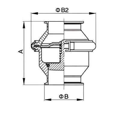 Stainless Steel Food Processing Clamped Middle-Clamp NRV Check Valve to DIN standard