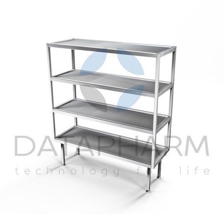 Stainless Steel Shelf Unit with Recessed Tiers