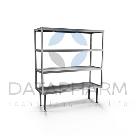 Stainless Steel Shelf Unit with Recessed Tiers