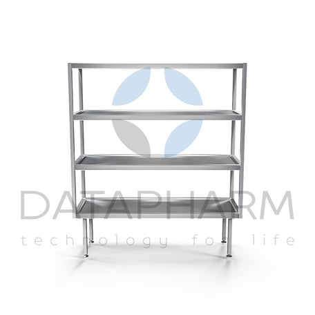 Stainless Steel Shelf Unit with Recessed Tiers