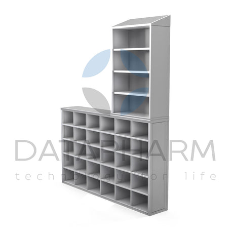Wall-Mounted Bench with Compartments and Side Rack